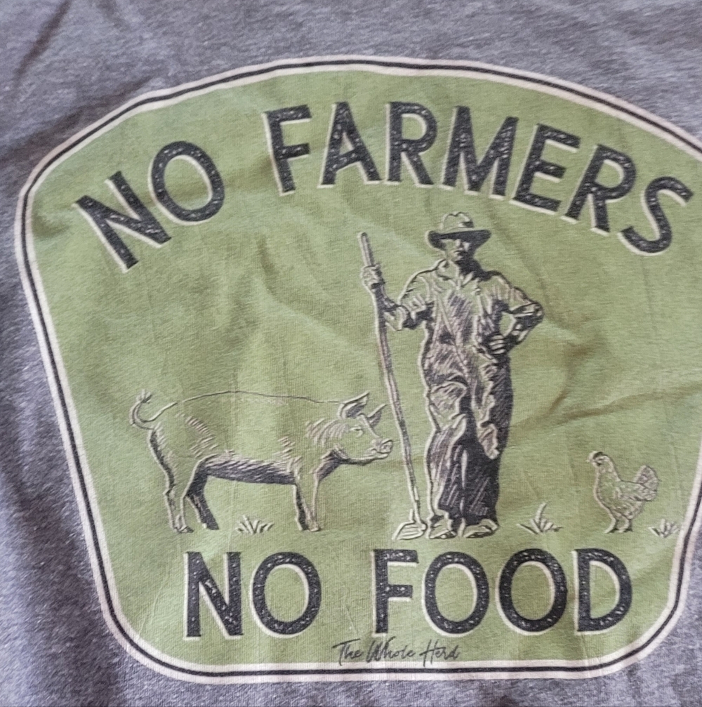 Gray Graphic Tee - No Farmers No Food